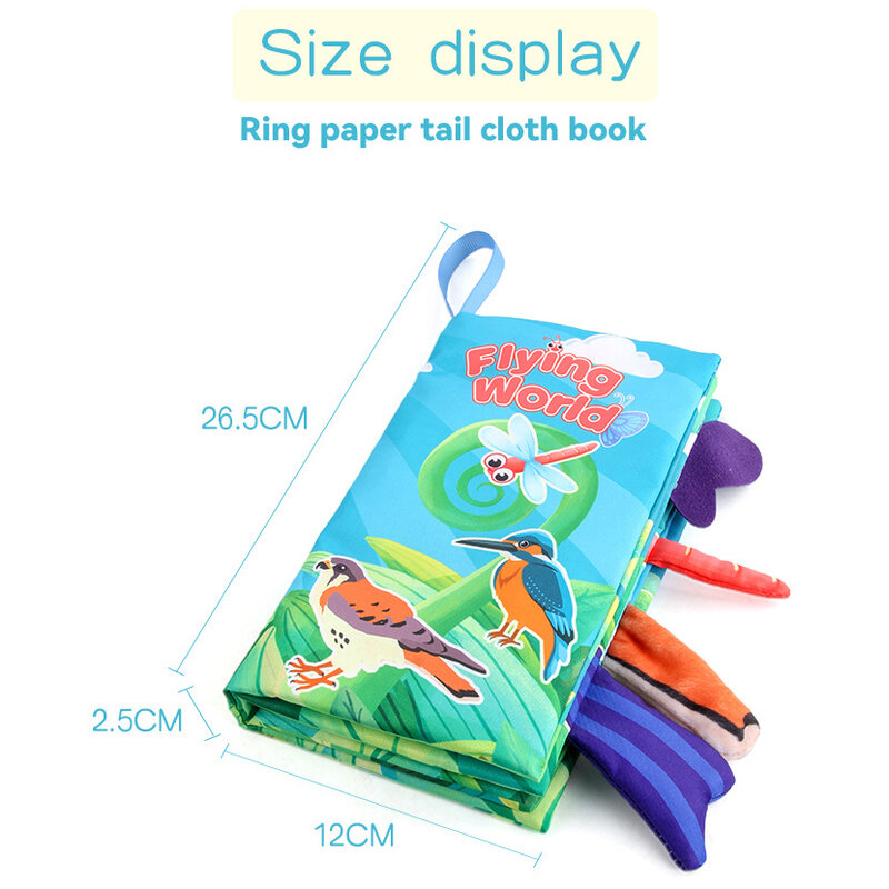 0-36m Baby frühes Lernen Spielzeug Schwanz Stoff Buch Puzzle Eltern-Kind interaktives Sound papier Säuglinge Aktivität Spielzeug für Babys