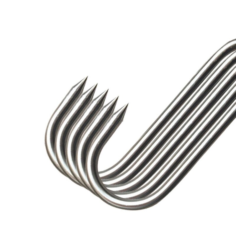 S-образные крючки из нержавеющей стали с острым наконечником, вешалка для мяса и одежды, подвесные крючки для мясника, магазина, кухонные инструменты для выпечки