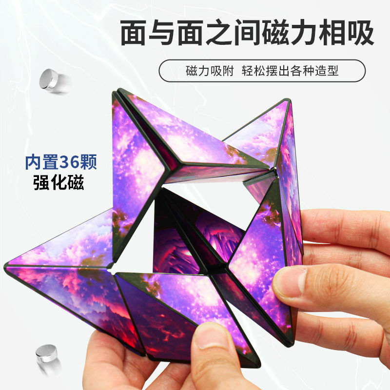 Variety Geometry Magic Cube Magnetic Thinking Puzzle Fun 3D Stereoscopic Netflix Magnetic Infinite Variety Magic Cube Toys