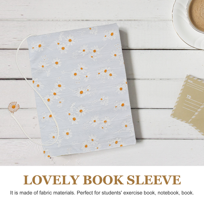 Book Cover Sleeve Protector A5 Book Covers Hardcover Soft Cloth Book Protector Flower Pattern Adjustable Book Sleeve Notebook