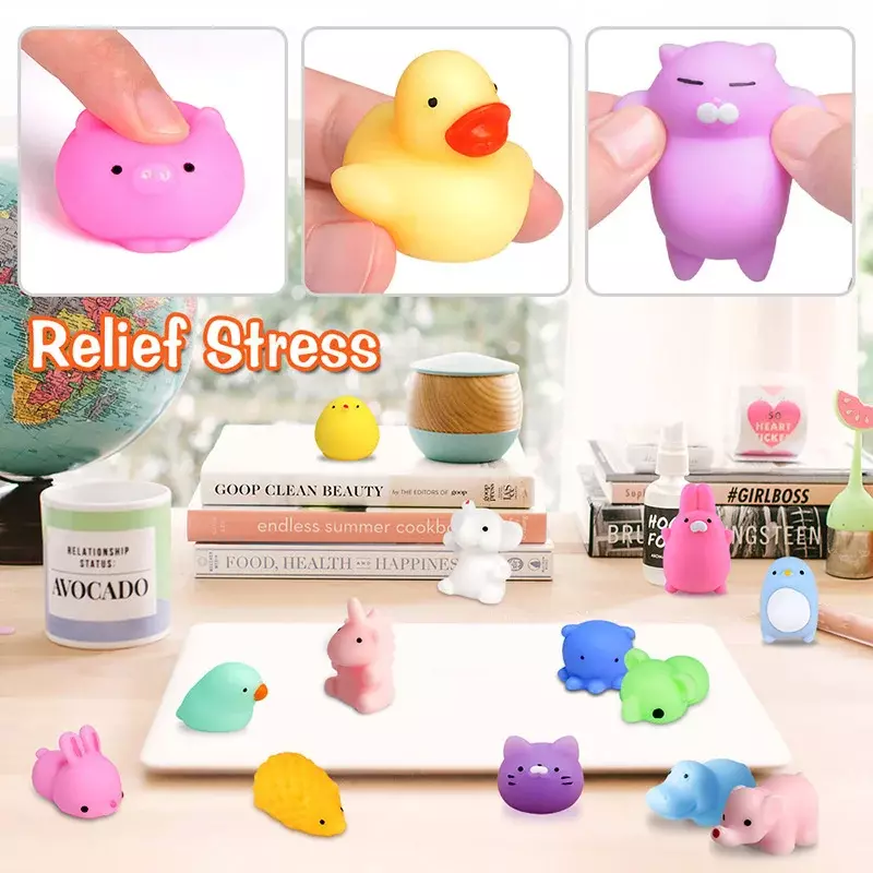 Squishy Animal Antistress Ball para Crianças, Squeeze Mochi Rising Toys, Cute Aliviando Stress, Soft Sticky Toys, Party Gift, 10Pcs