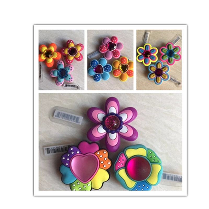 Hot 1pcs Colorful Flowers PVC Shoe Charms For Croc Charms Accessories DIY Funny  Shoe Buckle Decorations for Pretty Girls Shoe