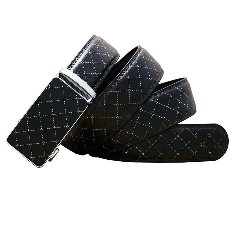 Exclusive Design Genuine Leather Belts Unisex New Fashion Automatic Buckle Cowskin Waist Strap for Men or Women Belt Width 3.5CM