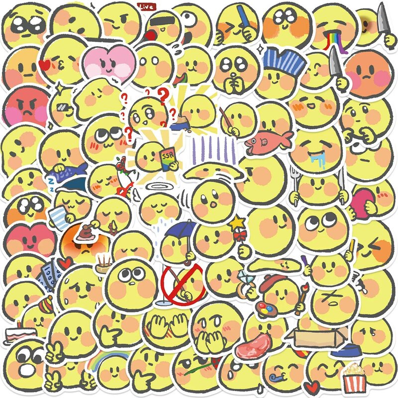 80PCS Cute Expression MEME Cartoon Graffiti Stickers DIY Phone Guitar Laptop Notebook Suitcase Cup Waterproof Sticker Kids Toy