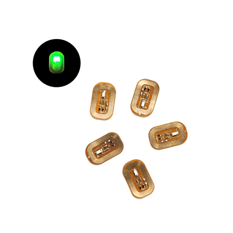 5Pcs NFC Flash Nail Sticker LED Bare Chip Intelligent Luminous Nail Lamp Nail Sticker Enhancement, Green Light