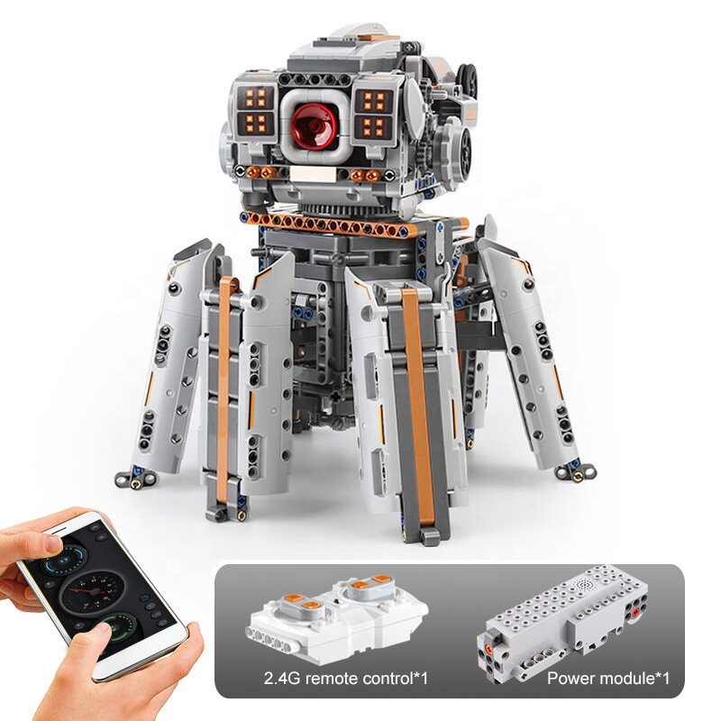 Kit bangunan mainan edukasi untuk anak-anak, mainan Robot cerdas pemrograman aplikasi, batu bata hadiah Natal Anak laki-laki, mainan robot RC