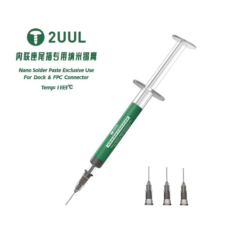 2UUL Nano Solder Paste, uso exclusivo para DOCK FPC Connector, agulha tipo cilindro 183 ° temperatura média, Maintenance Tin Paste