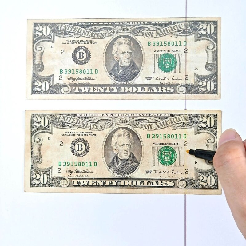 Y1UD Bolígrafos fáciles usar Prueba eficiente moneda falsa para detectar moneda falsificada