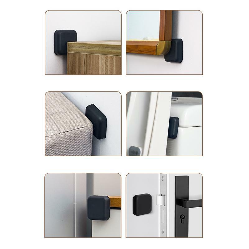 Parachoques de manija de puerta de silicona, autoadhesivo, Protector de pared cuadrado, almohadilla de protección, pegatina silenciosa, 1 unidad