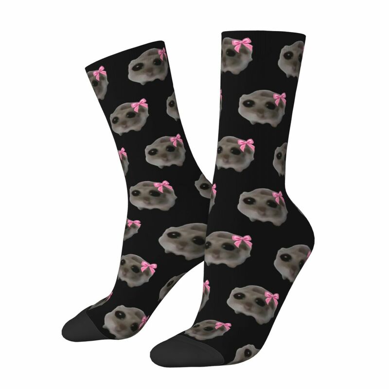 Herbst Winter coole Männer Frauen traurige Hamster Meme Socken Schweiß absorbierende Basketball Socken