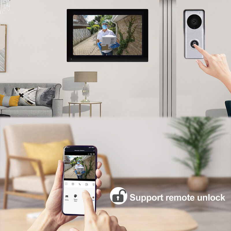 1080p Zoll Touchscreen Türklingel Metall Tuya Smart Wifi Video Intercom-System für zu Hause wasserdichte Tür Telefon
