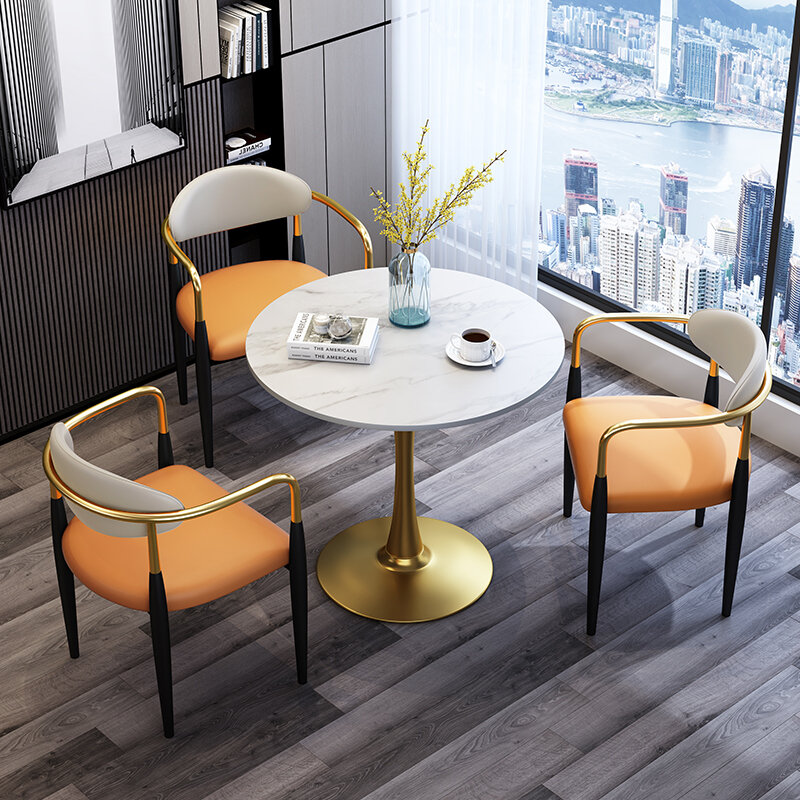 Ensembles de tables basses en marbre pour salle à manger, salon de thé, côté pub, cuisine, meubles d'hôtel design