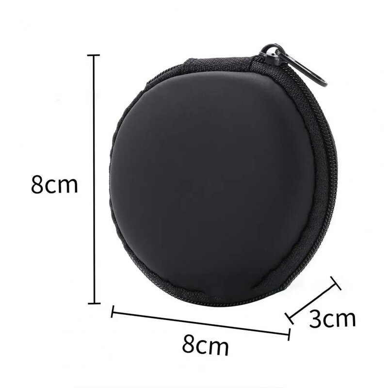 Headphone Storage Bag Travel-friendly Earphone Storage Case with Zipper Round Headset Headphone Box Mini Data Cable for Outdoor