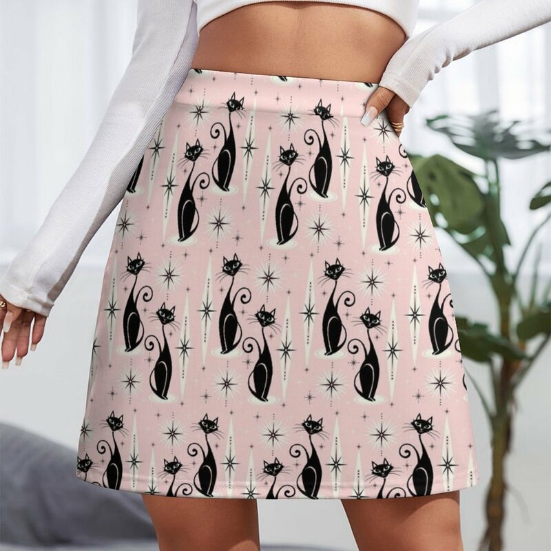 Minifalda de gato atómico Retro para mujer, vestidos de verano, ropa de lujo, mediados de siglo, 2023