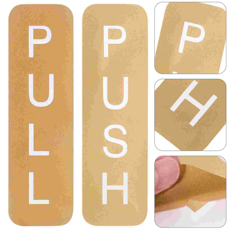 Adesivo per porta scorrevole in oro decalcomania Pull Push Stickers segni per decorazioni per ufficio decalcomanie adesive porte in vetro per la casa