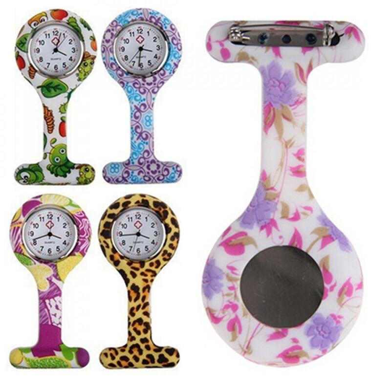패션 시계 실리콘 간호사 시계, 솔리드 의료 포켓 시계 핀 포켓 시계, 걸이식 시계 브로치 장식, 석영