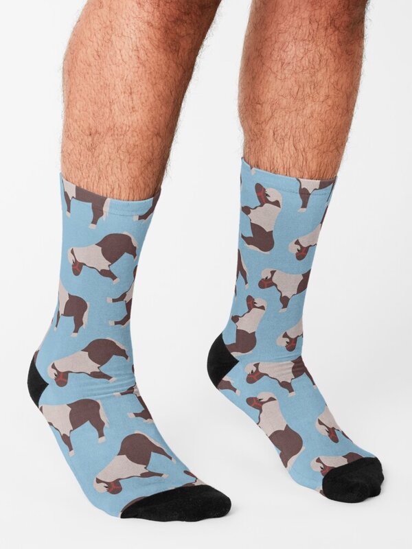Синие носки Lil' Себастьян с рисунком, идея для подарка на День святого Валентина, хлопковые мужские носки, роскошные женские
