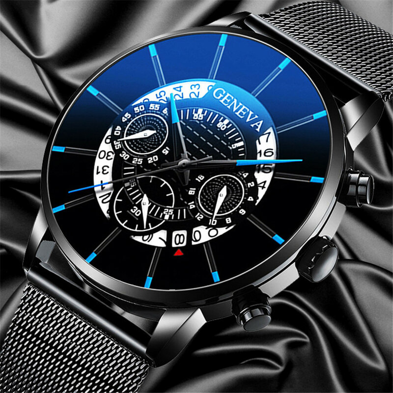 メンズ超薄型ステンレススチールメッシュクォーツ時計、カレンダービジネス腕時計、カジュアルファッション、ラグジュアリー、新品、2022