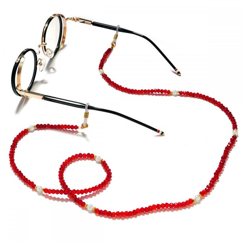 クリエイティブパール付きメガネ,男性と女性のためのチェーンと老眼鏡,保護ストラップ,フェイスマスク,コード,シンプルなコード