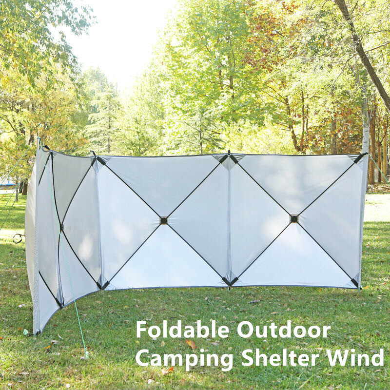 Camping Folding Outdoor Camp Windscreen Gas Stove Burner Shelter Windbreak Wall For Hiking Picnic BBQ Assembly Free Folding Wall