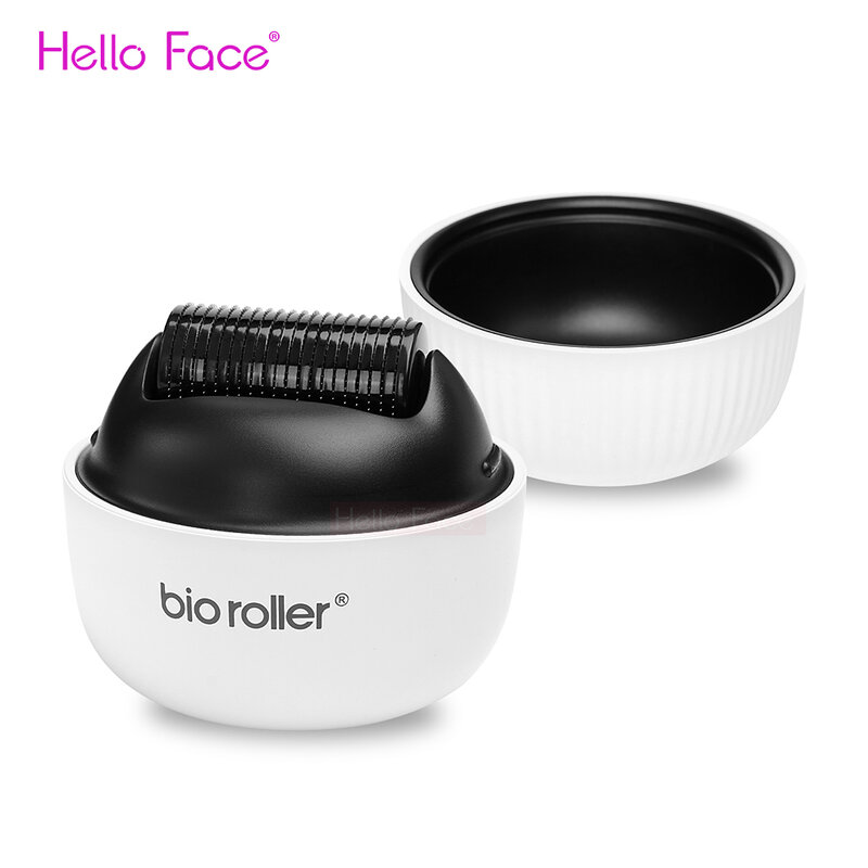 Olá Face-Microneedle Bio Roller G4 Dermaroller, Crescimento do cabelo, Remoção de estrias corporais, Cuidados com a pele com capa separada, 1200 Pin