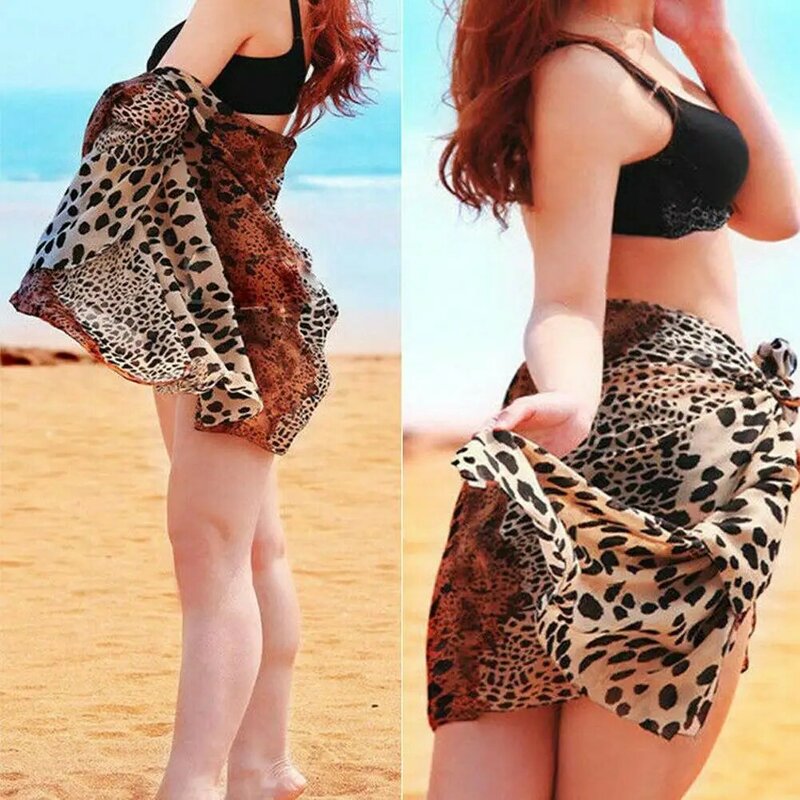 Leopard Scarf European and American Leopard Scarf New Korean Version Chiffon Fashion Elegant Female Soft Silk Scarf
