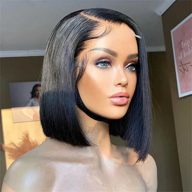 Short Bob Wig Lace Front Human Hair Wigs Brazilian Straight Bob Lace Front Wig 4x4 Closure 13x4 Lace Frontal Wigs Pre Plucked
