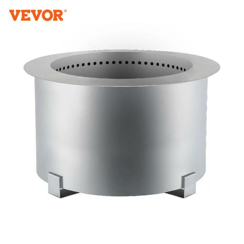 VEVOR Fire Bowl Pit Multi-Size/tipo acciaio inossidabile/al carbonio a doppia parete senza fumo Pellet di legno che brucia scintilla con supporto all'aperto