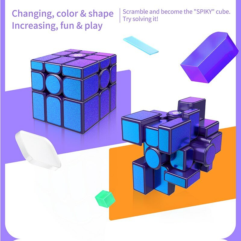 Mainan Fidget profesional tanpa stiker kubus kecepatan ajaib magnetis UV M cermin GAN Puzzle Cubo Magico
