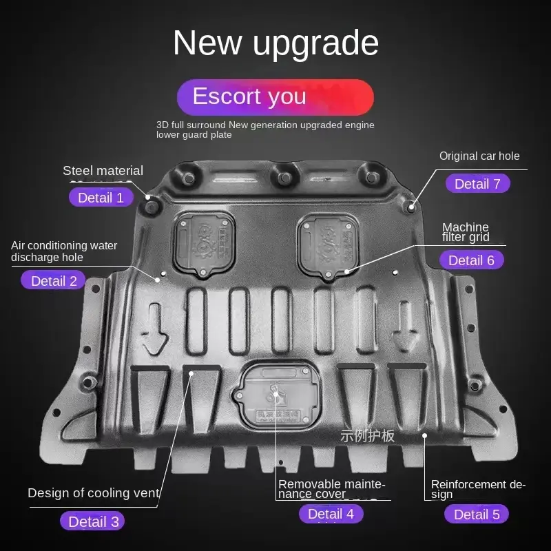 Black Under Engine Guard Plate para Toyota Corolla, Splash Shield, Mud Fender Cover, Mudguard Protector, Versão dos EUA, 2019-2022