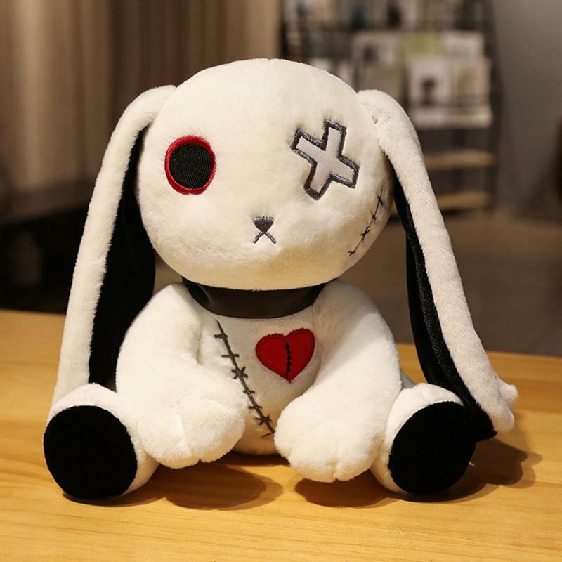 Rabbit Plush Toys Stuffed Animal Rabbit Toy Black/White/Bunny Toy Dreadful Plushie Dolls Gifts For Age 14