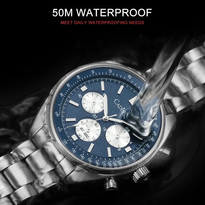 CADISEN Men's Watches 2024 Luxury Quartz Chronograph Watch Waterproof Sports Sapphire Wristwatch for man Clock Reloj para Hombre