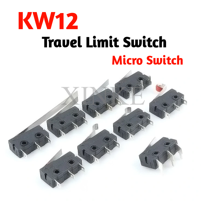 Interruptor de límite de carrera KW12, 1 piezas, botón de contacto, KW11-3Z-2, palanca de arco, microinterruptor, mango recto, 3 pines, 3A, 250V, CA, 5A, 125V