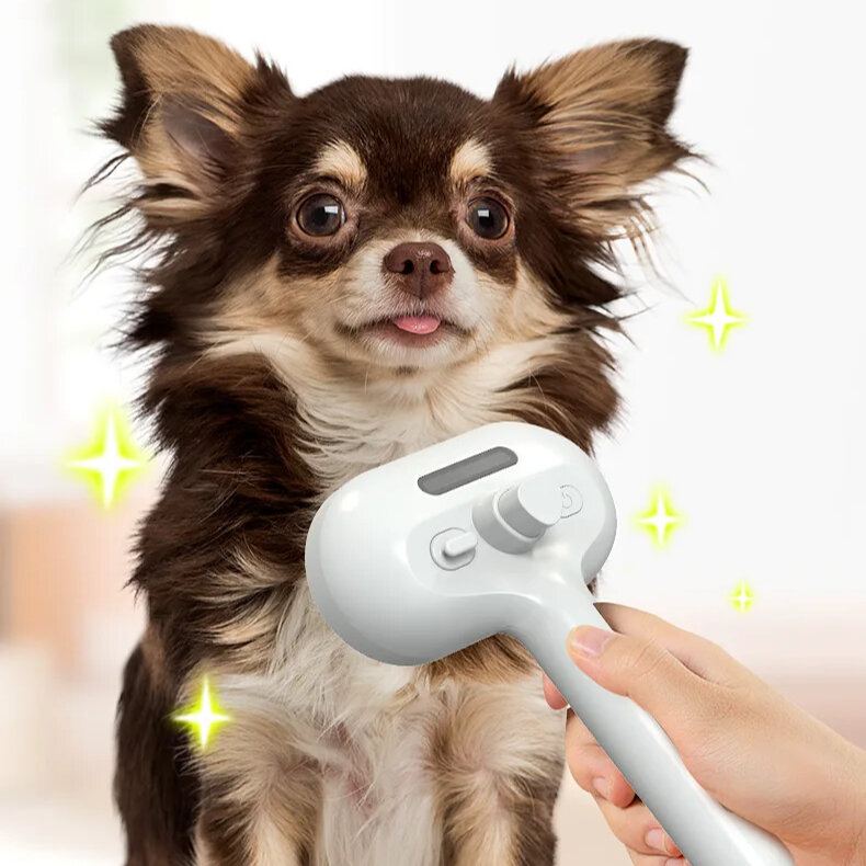Recarregável anti-estático Pet Massagem Spray Comb, escova do cão, gato flutuante depilação, Pet fornecimentos