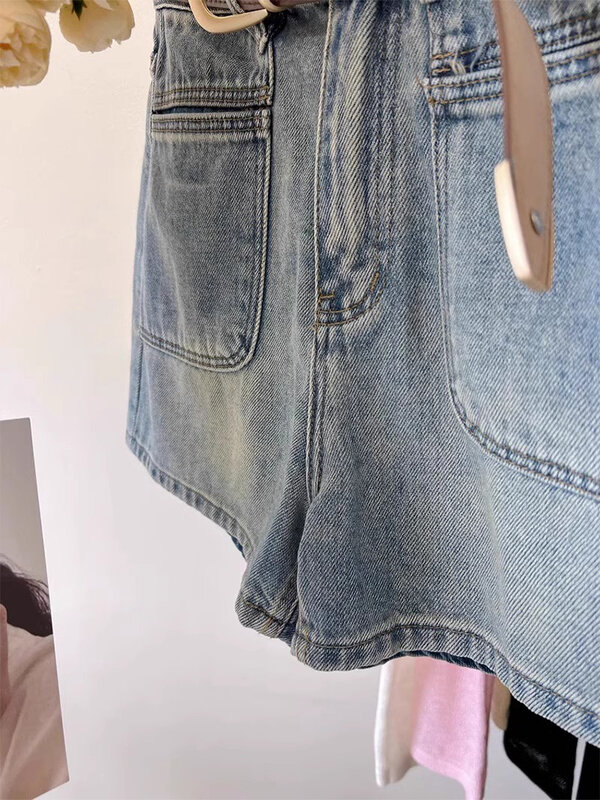 Damen Sommer Blue Denim Shorts lässig Vintage koreanische Y2k Cowboy Shorts Streetwear hoch taillierte Shorts Jeans für Frauen