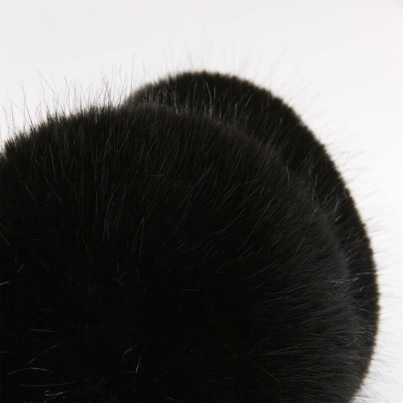 Anjj-orejeras plegables para hombre y mujer, orejeras largas de piel sintética de conejo, simples, negras, regalos de fiesta de Navidad, invierno, 2024