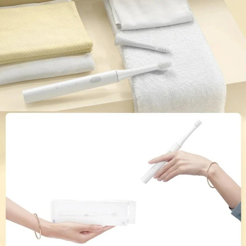 Xiaomi Mijia t100の交換用歯ブラシヘッド,スマート電動歯ブラシ,防水,洗浄,美白,健康,6個