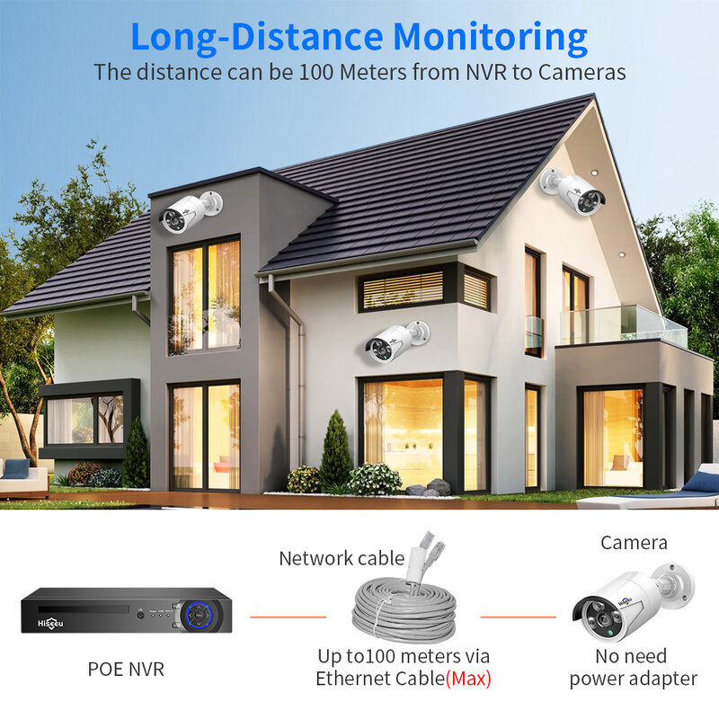 To H.265 8CH 5MP 3MP POE Security Surveillance Camera System Kit AI Face Detection Audio Record IP Camera CCTV Video NVR Set