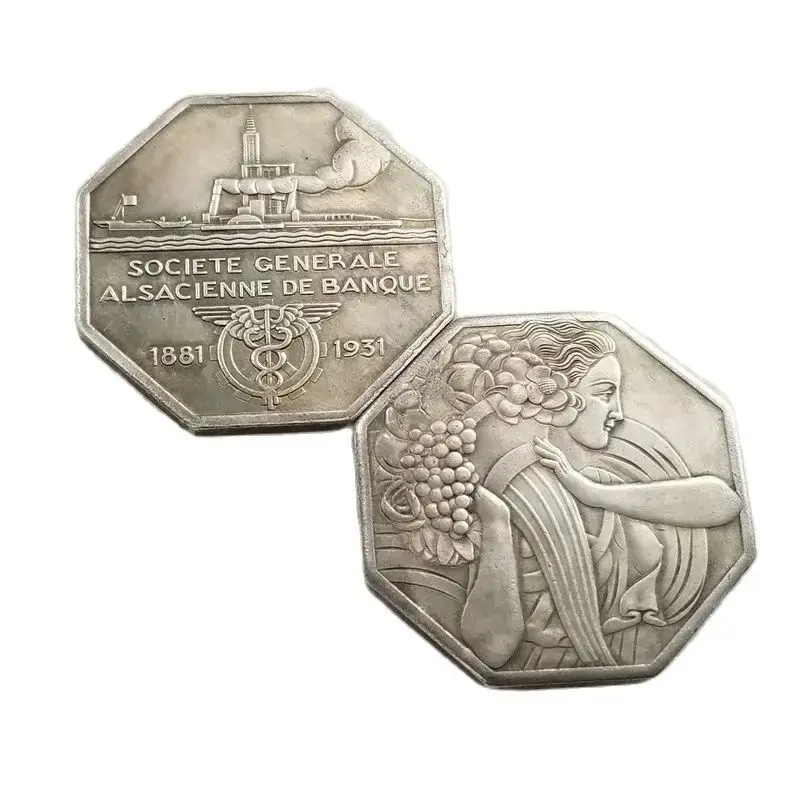Französisch Achteck Silbermünzen Medaille Gedenkmünze Sammlerstücke Wohnkultur Münzen Weihnachts geschenk h4700