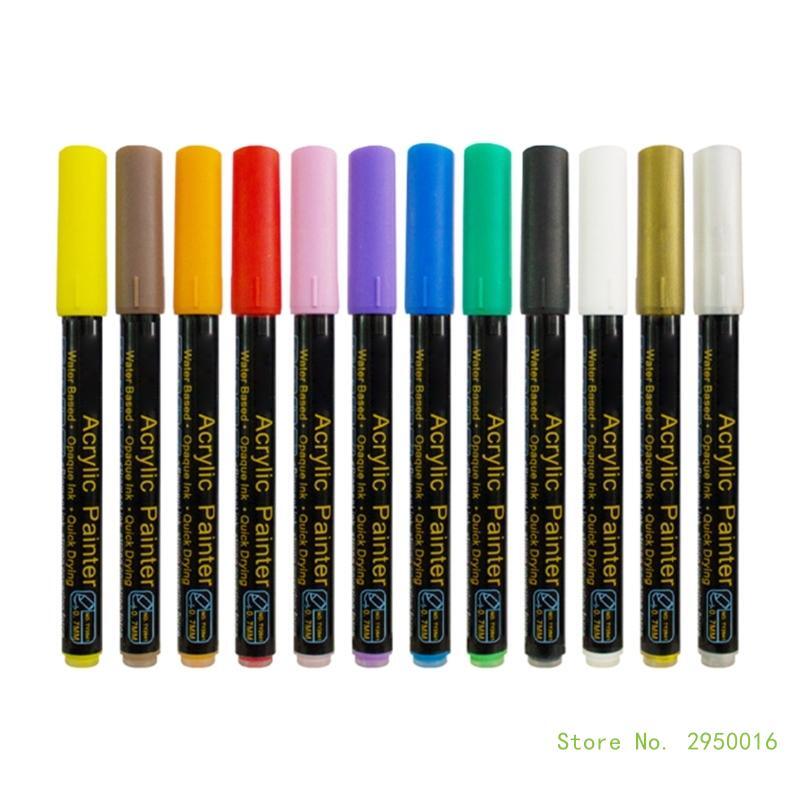 12/36 kolorowe markery z farbą akrylową 0.7/3mm długopis z farbą akrylową długopis do rysowania długopis akrylowy biuro szkolne