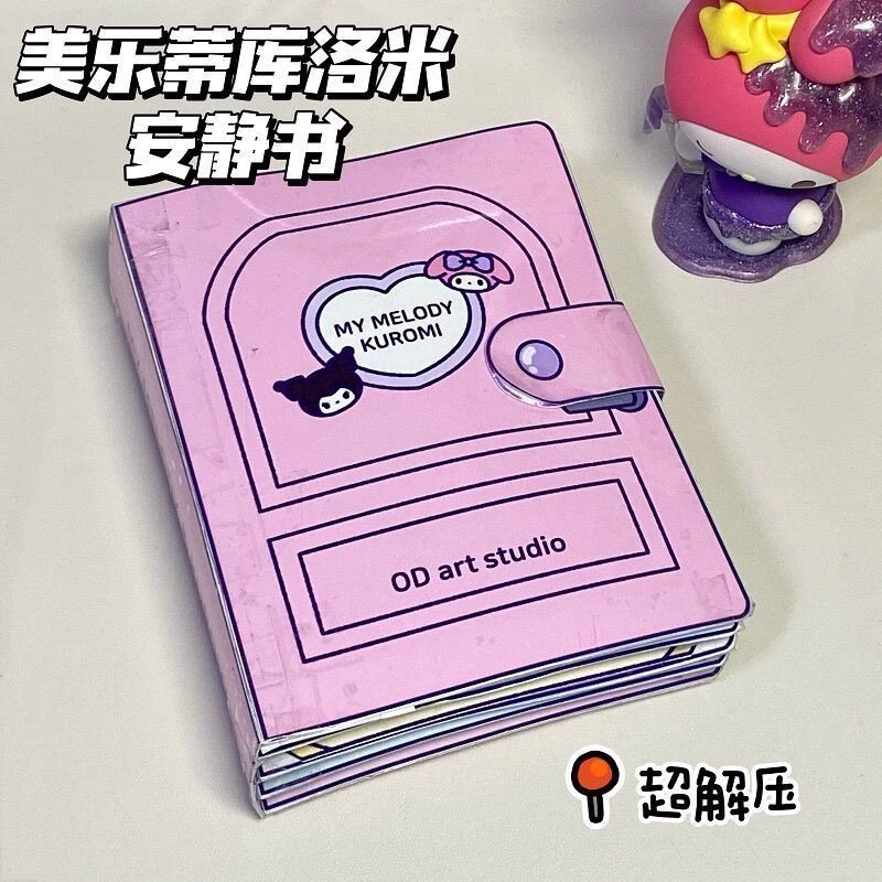 DIY kreatif buku Sanrio tenang mainan kartun Anime Kuromi Cinnamoroll Pochacco Pompom Purin rumah DIY Buku bahan tas perlengkapan
