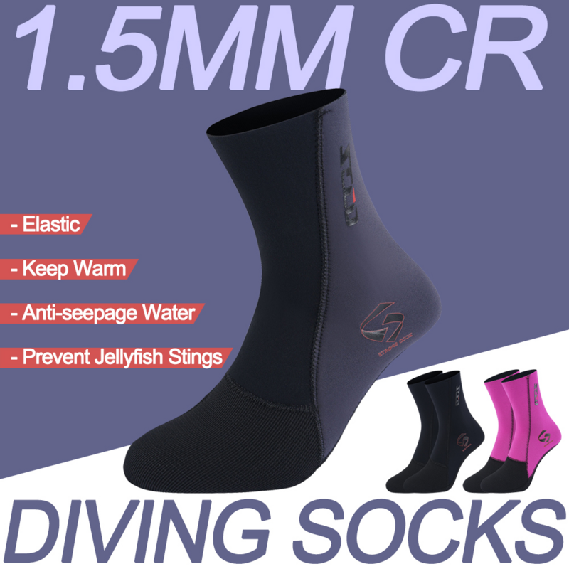 1 Paar 1,5mm Tauch socken Unisex Cr Neopren Schwimmen Surf stiefel Männer Warmwasser Sport lange rutsch feste tragbare Strands chuhe