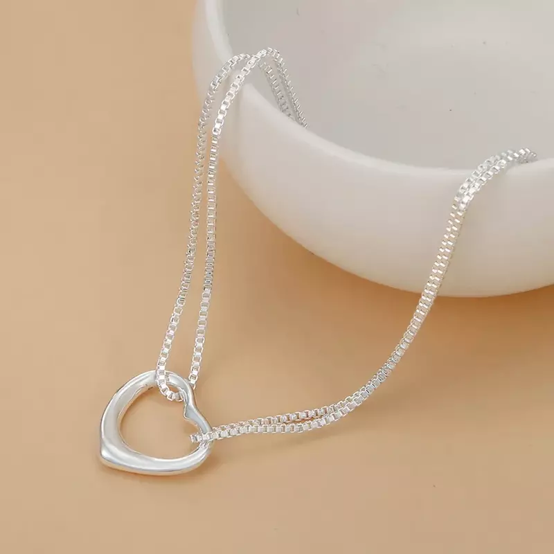 Original 925 Silver Plated Romantic Heart Bracelets for Women Fashion Designer Party Wedding Engagement Jewelry Birthday Gift