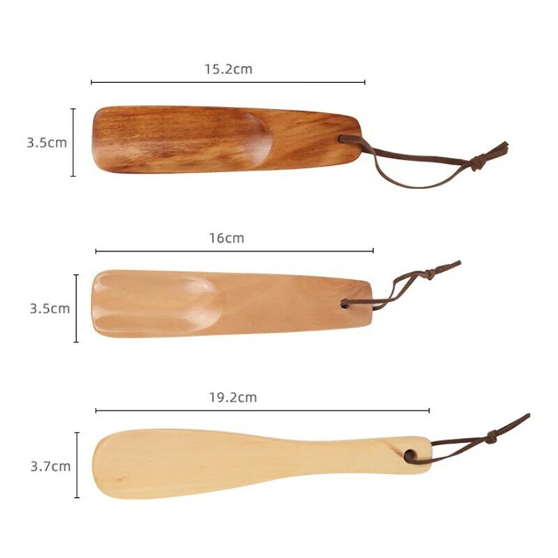 1PCS Solid Wood Shoehorn Portable Craft Long Handle Wooden Shoe Horn Shoe Lifter Shoes Accessories
