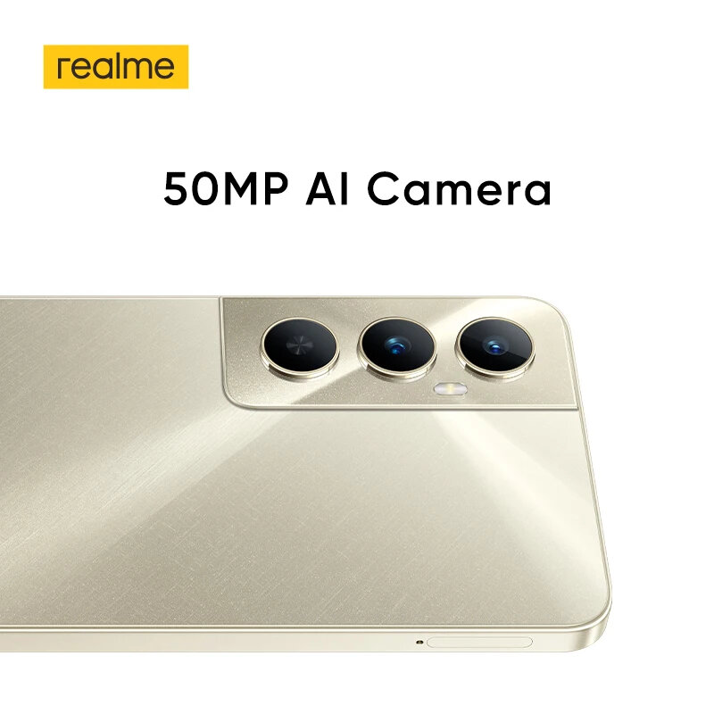 Realme-C65 Smartphone de Resistência à Água, Câmera 50MP, 6.67 ", Tela 90Hz, Carga 45W, Bateria 5000mAh, Helio G85, IP54, 128GB, 256GB, NFC