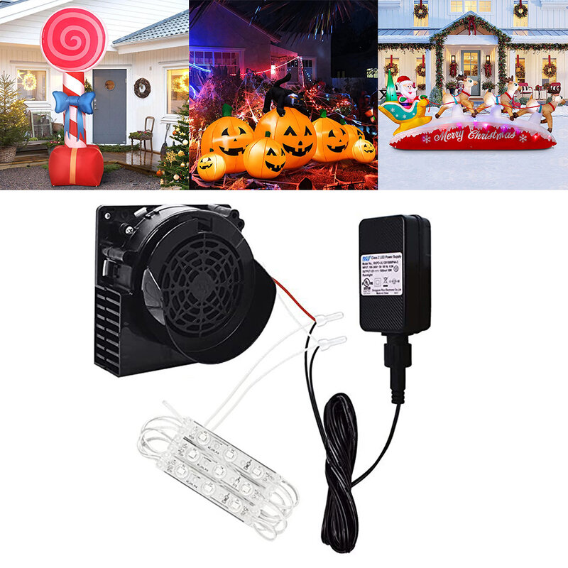 Fan Blower Air Blower Kit Luminous Replacement With 3 Bulbs 6.6Ft For Inflatable Garden Decoration Holiday Inflatables