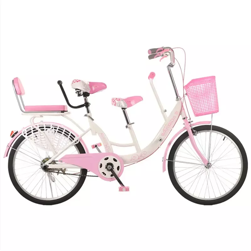 Tandem-Bicicleta de dos plazas para padres, hijos y madres, modelo de niño pequeño para mujer, freno doble delantero y trasero, oso de carga segura, 22