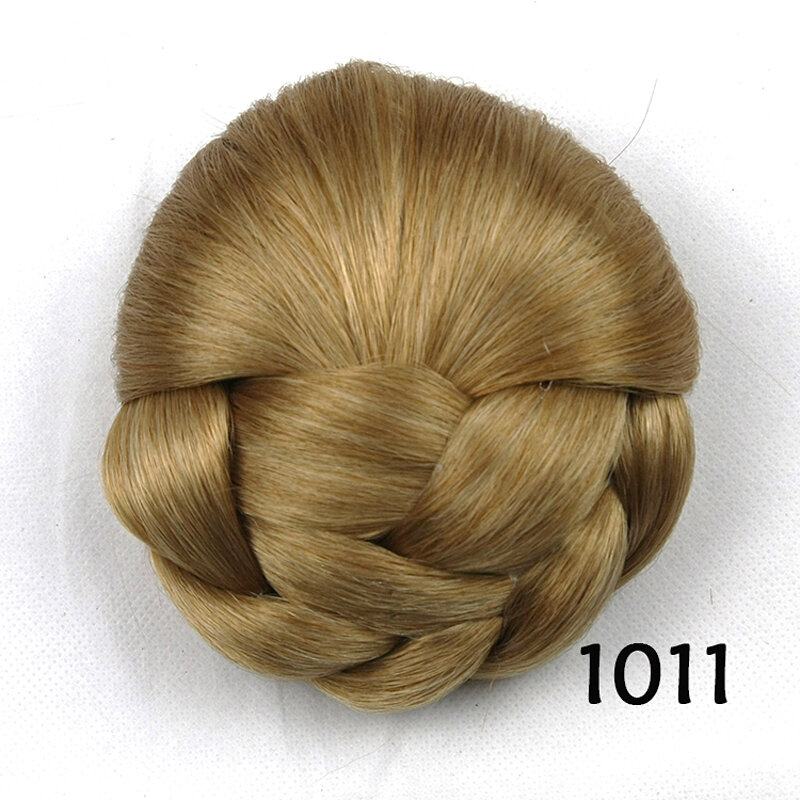Extension de cheveux chignon pour femmes, postiche chignon noir/brun avec clip