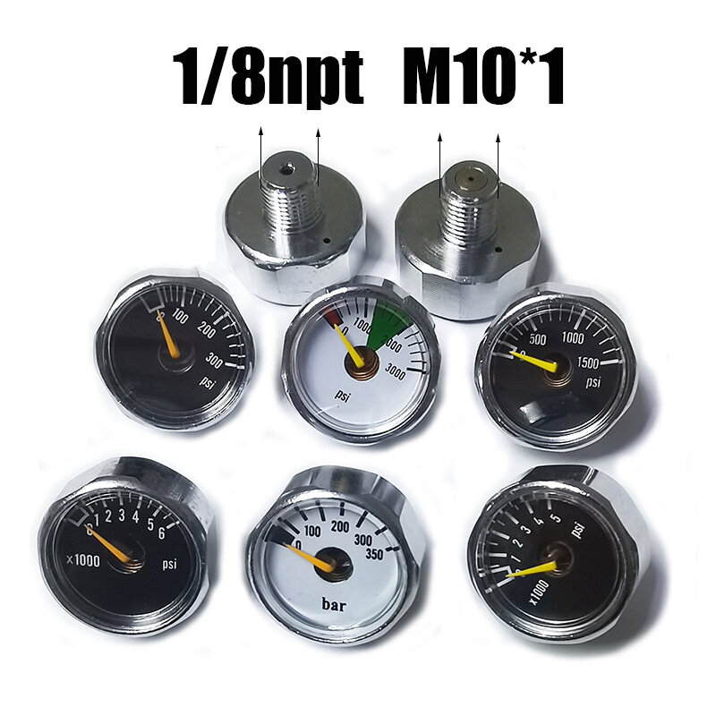 Manometro manometro 25mm 1 pollice pompa a mano ad alta pressione accessori valvola regolatore immersioni alpinismo M10 * 1 1/8npt