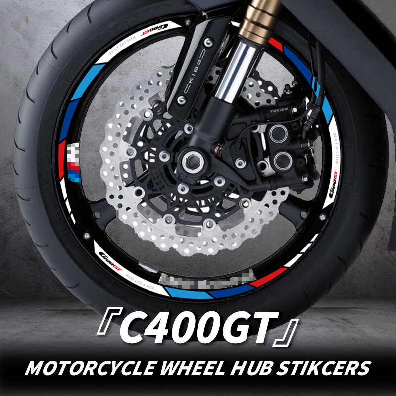Digunakan untuk BMW C400GT roda sepeda motor hub reparasi dan dekorasi stiker aksesoris sepeda kualitas tinggi reflektif pelek roda stiker